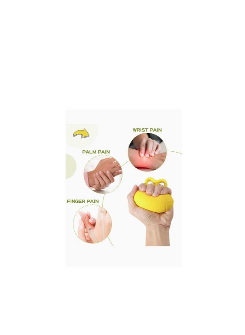 3 Pieces Hand Exercisers for Strength 2 Finger Ball Exerciser Squeeze Physical Grip Strengthener Adult Men Women Training（Yellow）