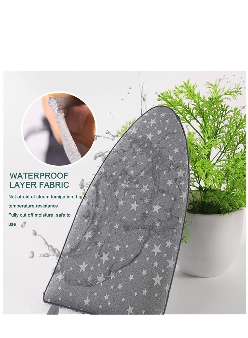 Garment Steamer Ironing Glove, Waterproof Heat Resistant Anti Steam Mitt with Finger Loop, Complete Care Protective Steaming Accessories for Clothes (Grey stars)