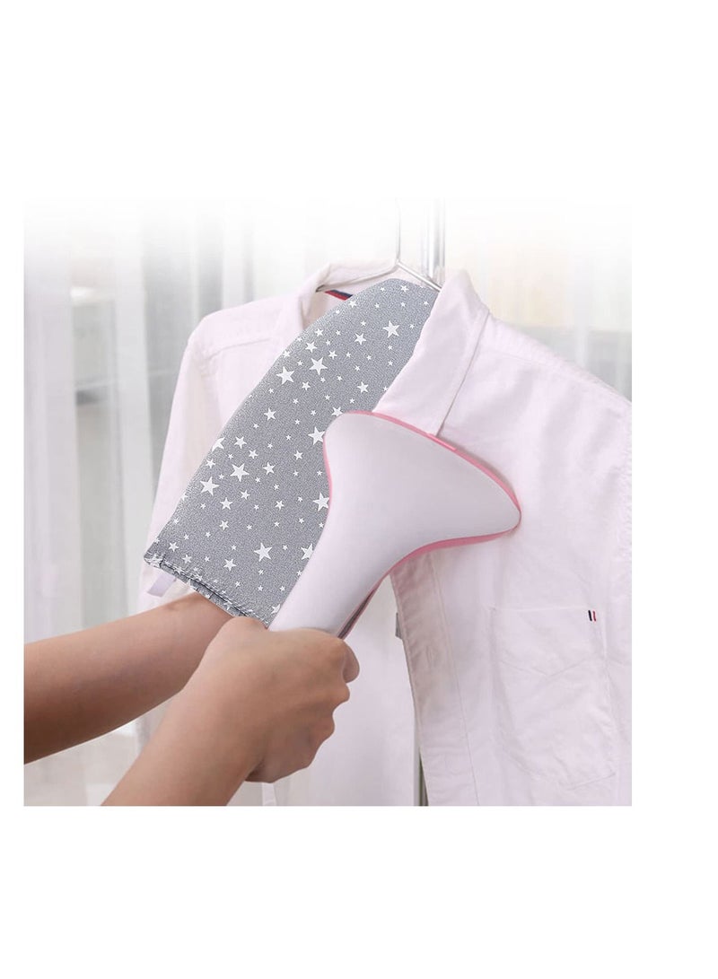 Garment Steamer Ironing Glove, Waterproof Heat Resistant Anti Steam Mitt with Finger Loop, Complete Care Protective Steaming Accessories for Clothes (Grey stars)