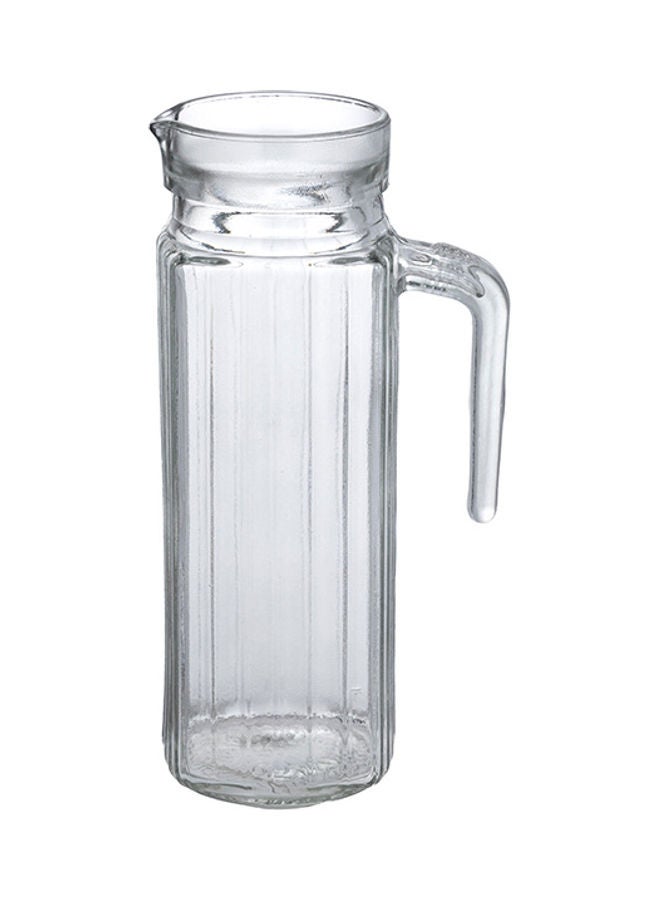 Glass Jug Transparent With White Plastic Lid Clear