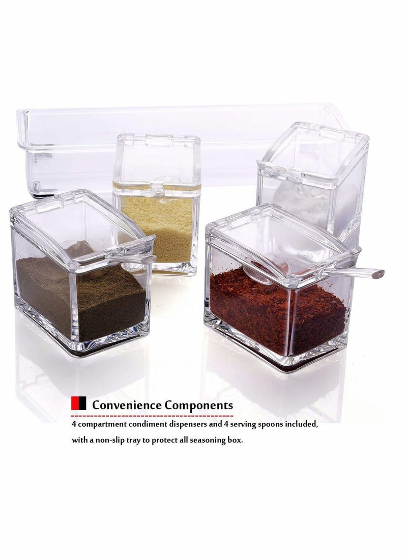 Znworld Spice Box (Clear, 4 Pieces)