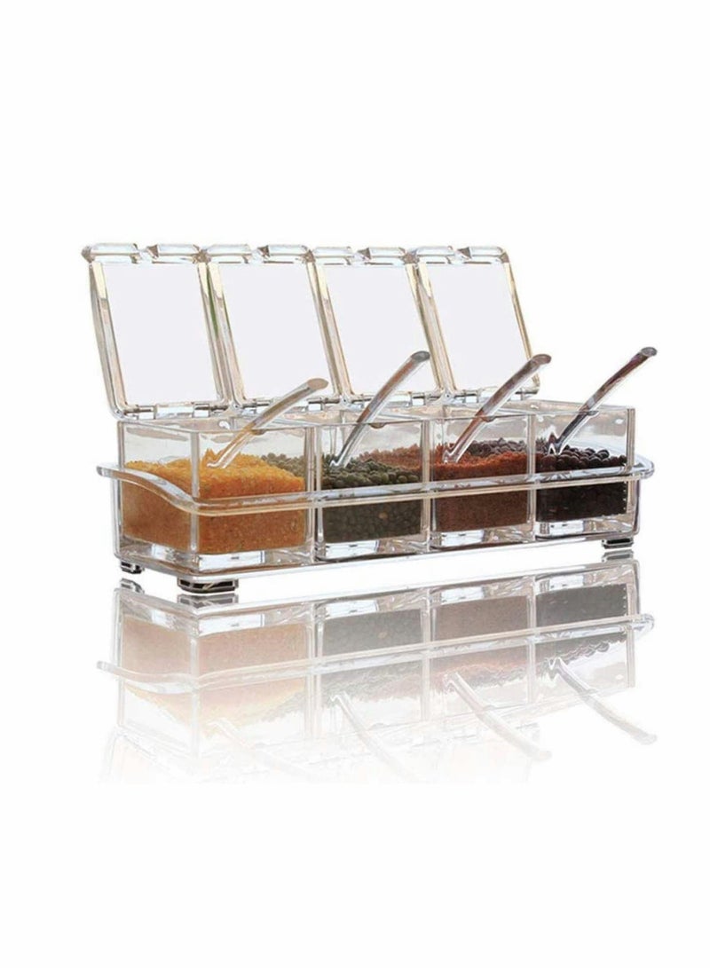Znworld Spice Box (Clear, 4 Pieces)