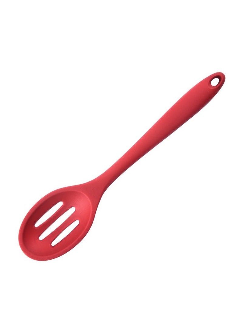 Pack of 4 Large Silicone Cooking Spoons, Kitchen Spoon Set, Pcs Solid Spoons and Slotted Non Stick Basting Spoon,Heat-Resistant Utensils for Mixing,Serving,Draining,Stirring