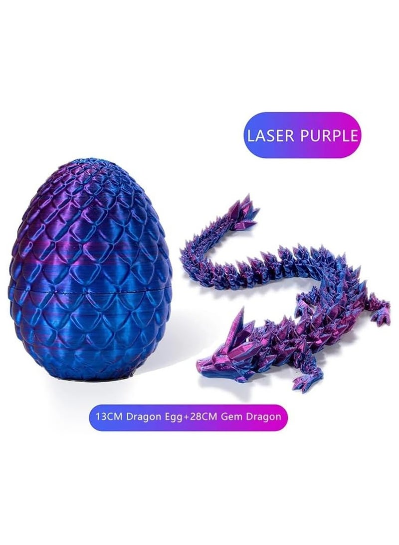 3D Printed Dragon Egg, Home Office Decor, Executive Desk Toy (Laser Purple, 12 Inch)