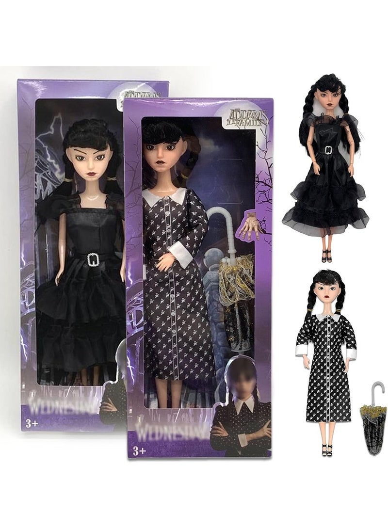 11Inch Addams Family Dolls with Accessories Two-Pack, Gift for Girls, Kids or Fans