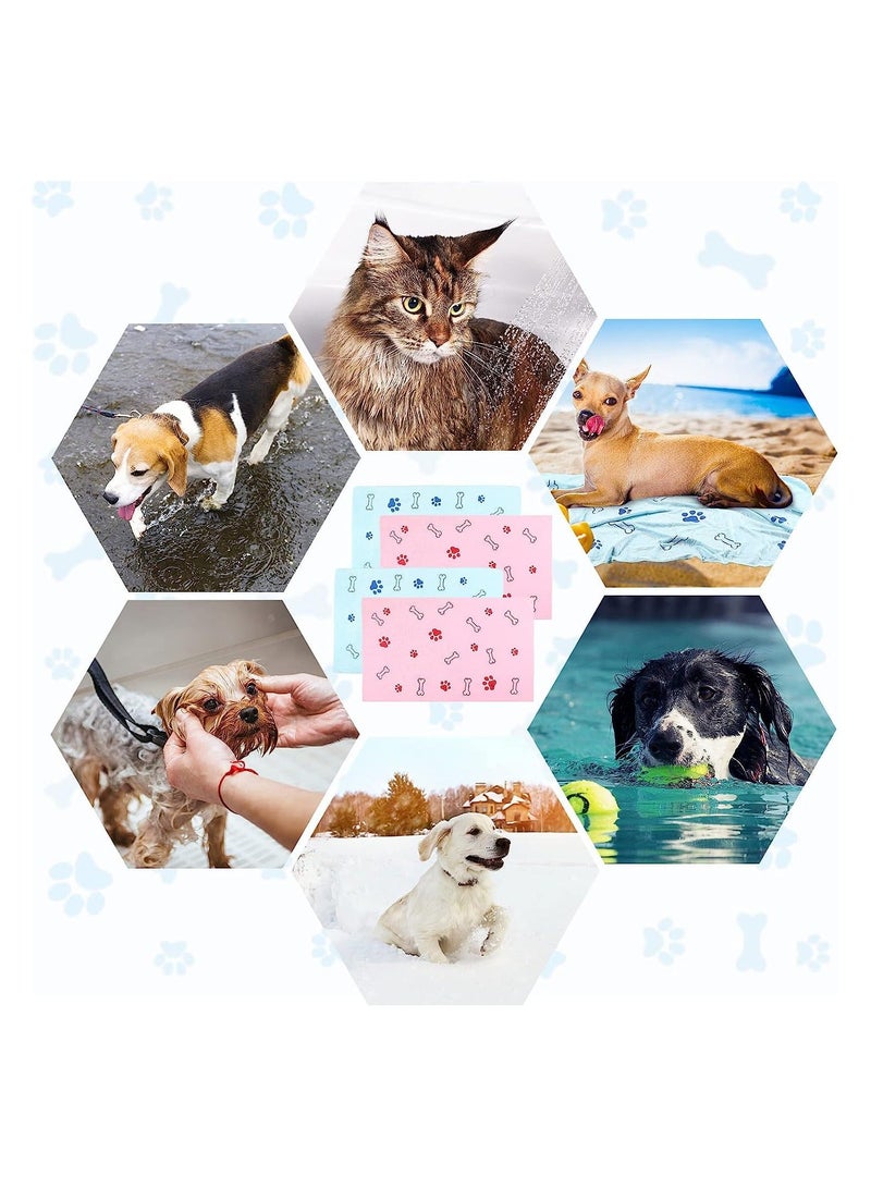 4 Pieces Dog Towels for Drying Dogs Puppy Towel Bulk Microfiber Absorbent Pet Bathing Supplies Quick Paw Medium Cats Pets Shower 23.6 x 39.4 Inch