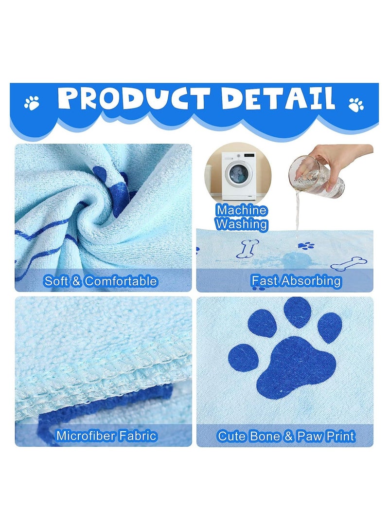 4 Pieces Dog Towels for Drying Dogs Puppy Towel Bulk Microfiber Absorbent Pet Bathing Supplies Quick Paw Medium Cats Pets Shower 23.6 x 39.4 Inch