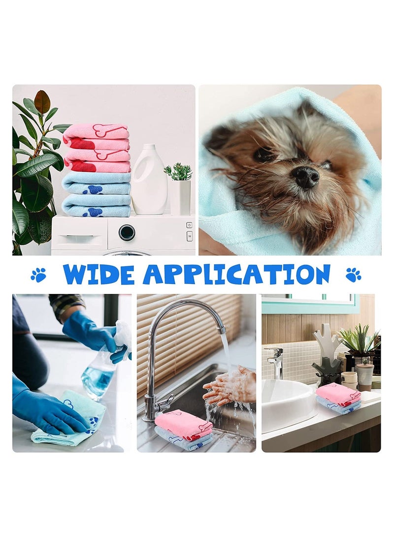 4 Pieces Dog Towels for Drying Dogs Puppy Towel Bulk Microfiber Absorbent Pet Bathing Supplies Quick Paw Medium Cats Pets Shower 23.6 x 39.4 Inch