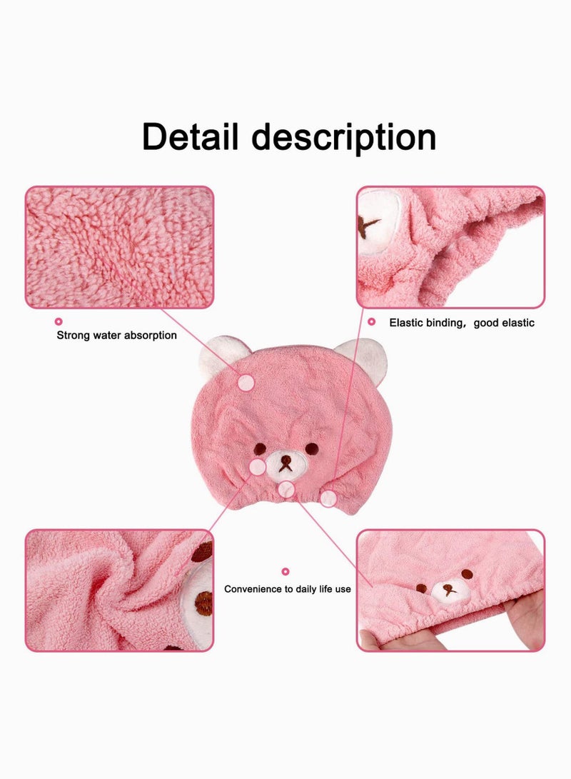 Hair Drying Towel for Kids Girls Soft Absorbent Dry Cap Wrap Head Wraps 3Pcs