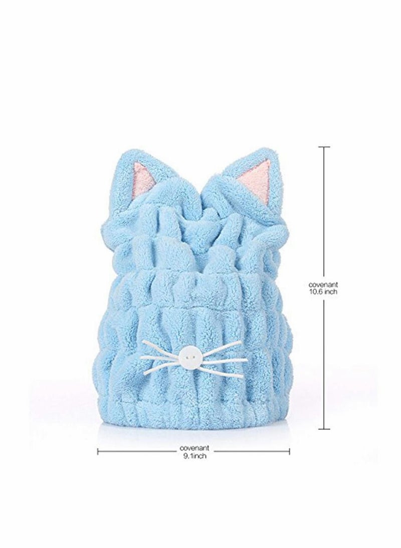 2 Pcs Microfiber Bath Towel Kids hair towel Hat Hair Original Ultra Absorbent Fast Drying