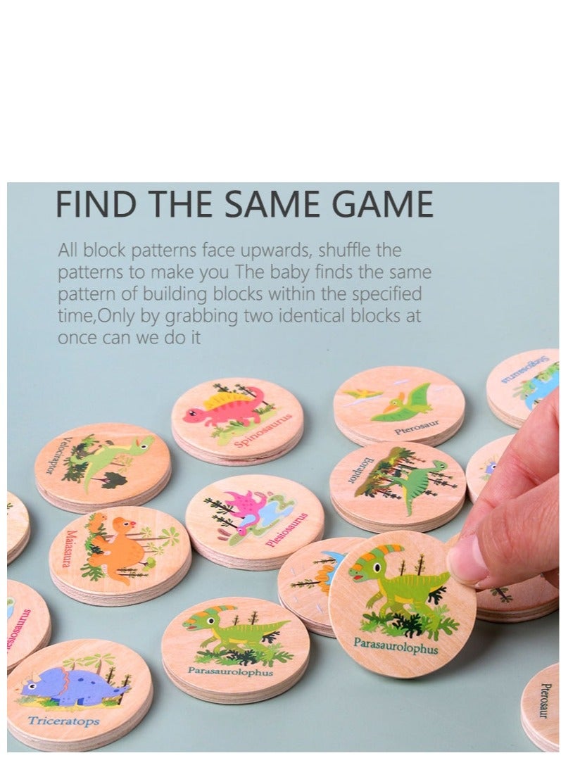 Dinosaur Jigsaw Puzzle Kids Memory Chess Game Baby Educational Wooden Toys for Children 3D Puzzles