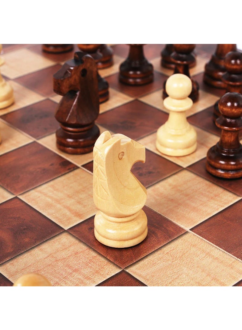 3 In 1 Chess Board Folding Wooden Portable Chess Game Board Wooden Chess Board For Adults Chess Checkers Backgammon