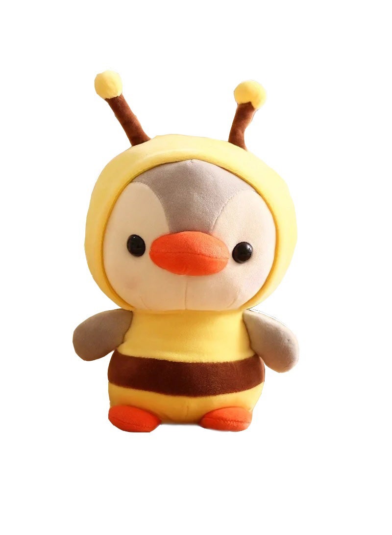 Kawaii Plush Toy Penguin Turn To Bee Stuffed Doll Cartoon Animal Birthday Gift For Children