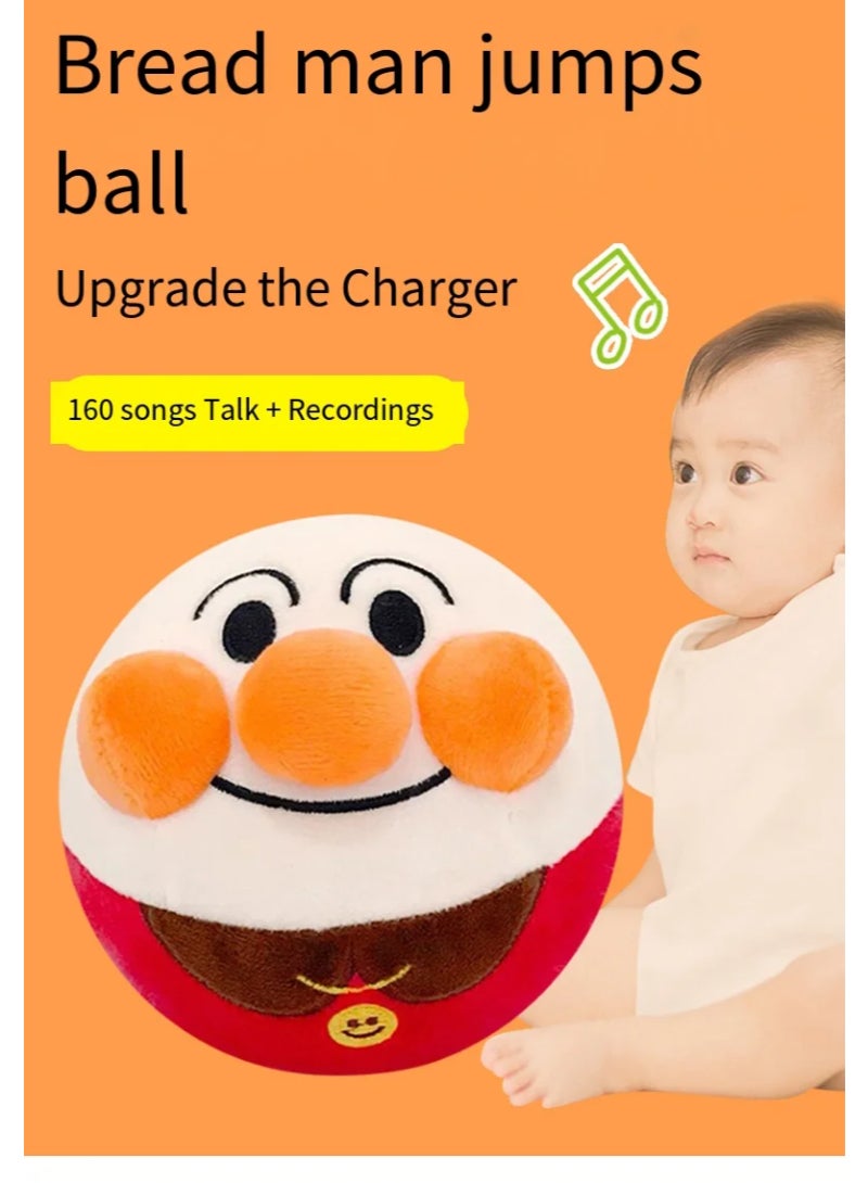 Electrical Plush Anpanman Toy Bouncing Talking Ball Baby Singing Beating Birthday Gift For Kids