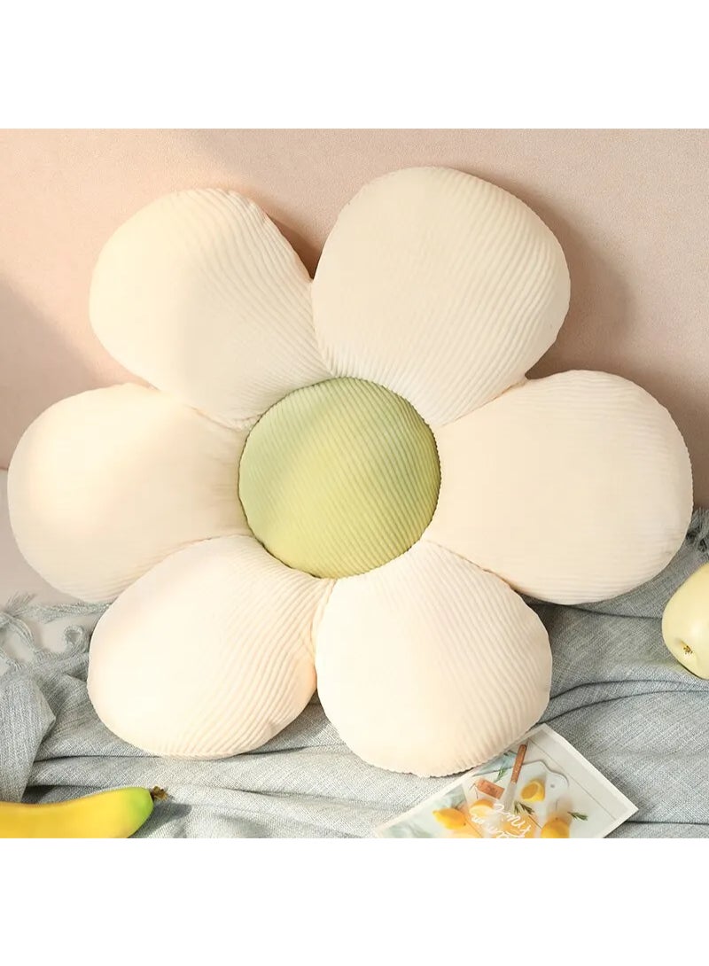 Colorful Flowers Plush Pillow Plant Petal Cushion Stuffed Toys Baby Home Décor White Green 30cm