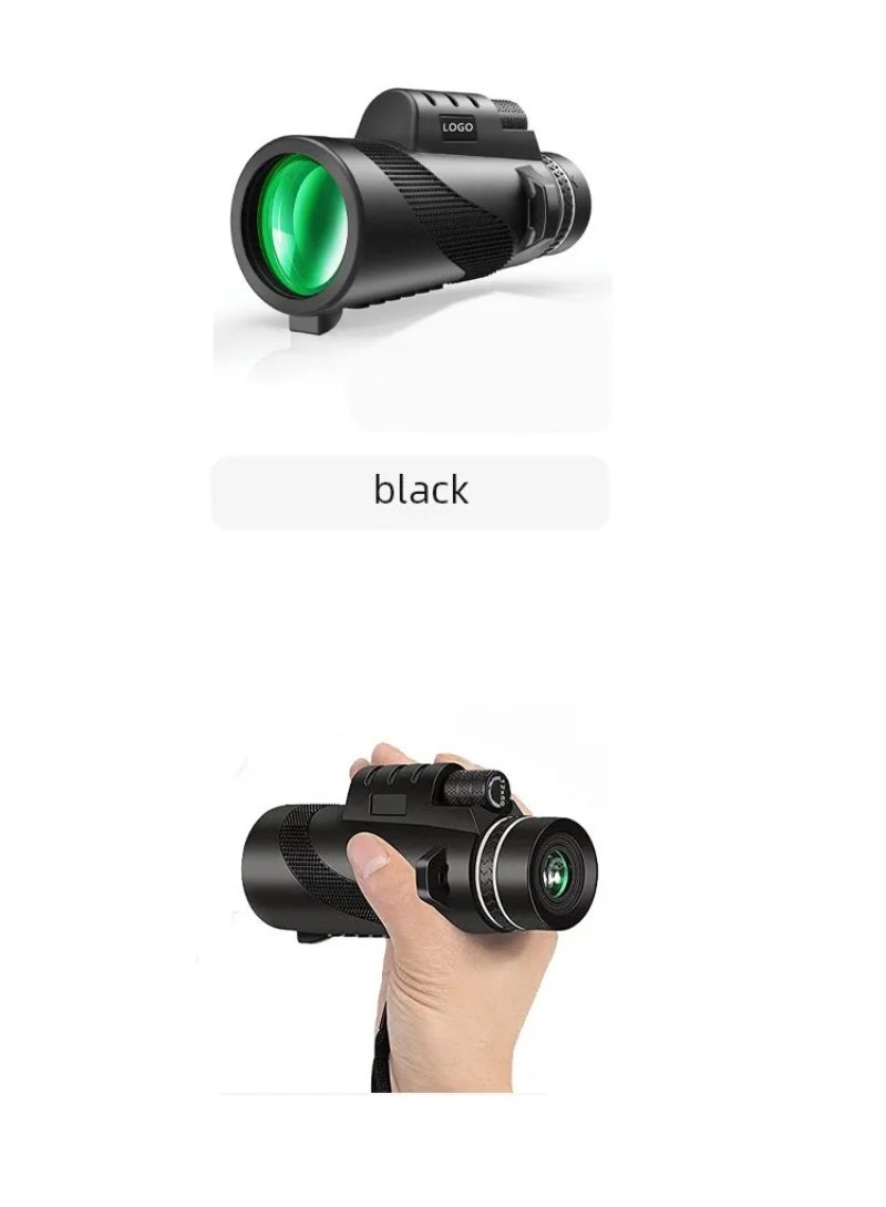 Portable Zoom HD 5000M Telescope Folding Long Distance Mini Powerful Telescope For Hunting Sports Outdoor Camping Travel Black