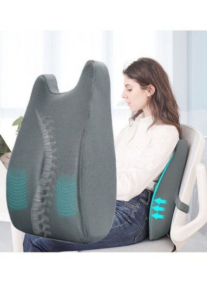 Memory Foam Back Cushion Lumbar Support With Mesh Cover For Office Home Driver School