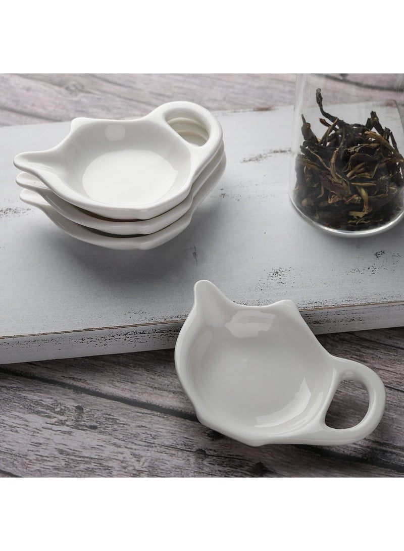 SYOSI 5 Pcs Tea Bag Holder for Used Bag, Teapot Shaped Coasters, Keep Your Time Tidy and Organized with Saucers