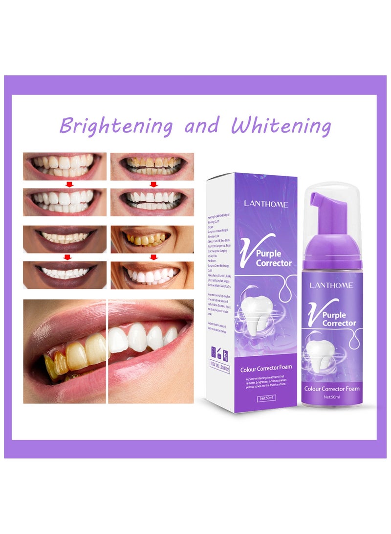 Tooth Whitening Oral Care Breath Purple Mousse Fresh Breath Purple Bright White Toothpaste Tooth Cleaning Foam V34 Series 1