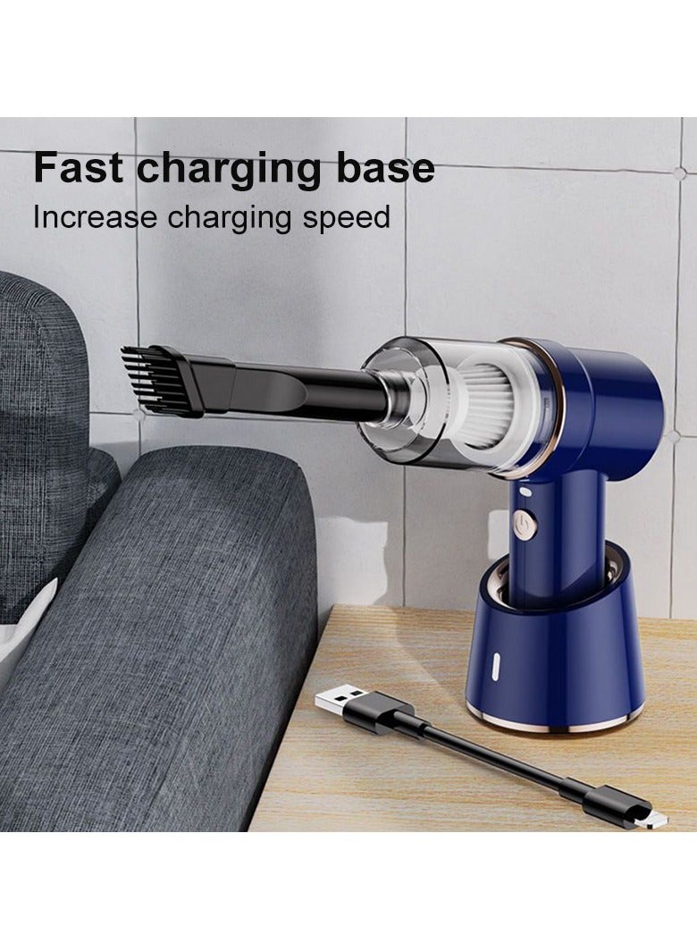 Car Vacuum Cleaner Cordless, Portable Handheld Vacuum Air Duster, Wireless Charging High Suction 2 In 1 Car Vacuum Cleaner For Car Home Office, ( Blue 117C 4pcs)