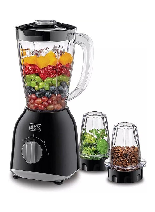 Counter Top Blender With 2 Grinder Mills 1.5 L 400 W BX365J Black