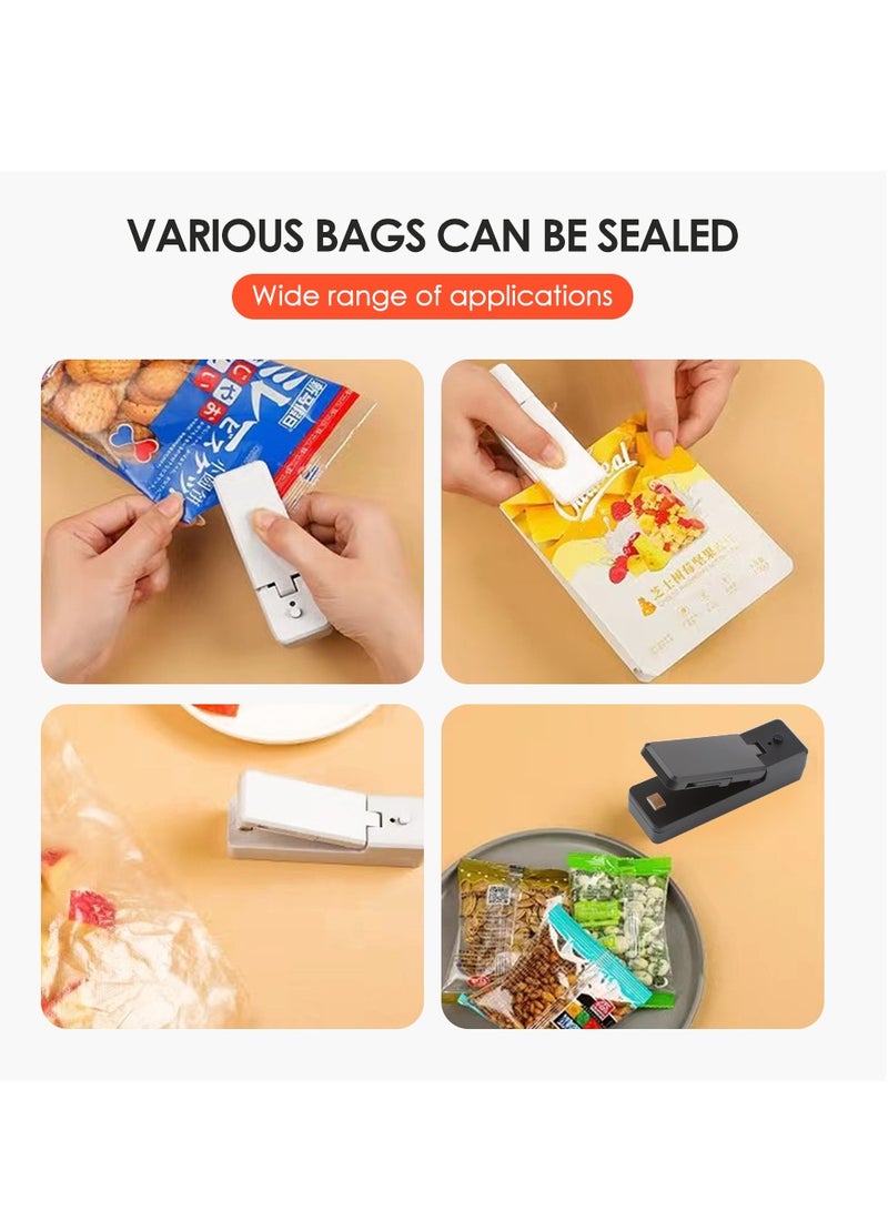 Mini Bag Sealer, 2 in 1 Heat Seal and Cutter Mini Food Sealer, Portable Chargeable Heat Vacuum Sealers Plastic Sealer, Handheld Heat Sealer for Plastic Bags Food Storage0