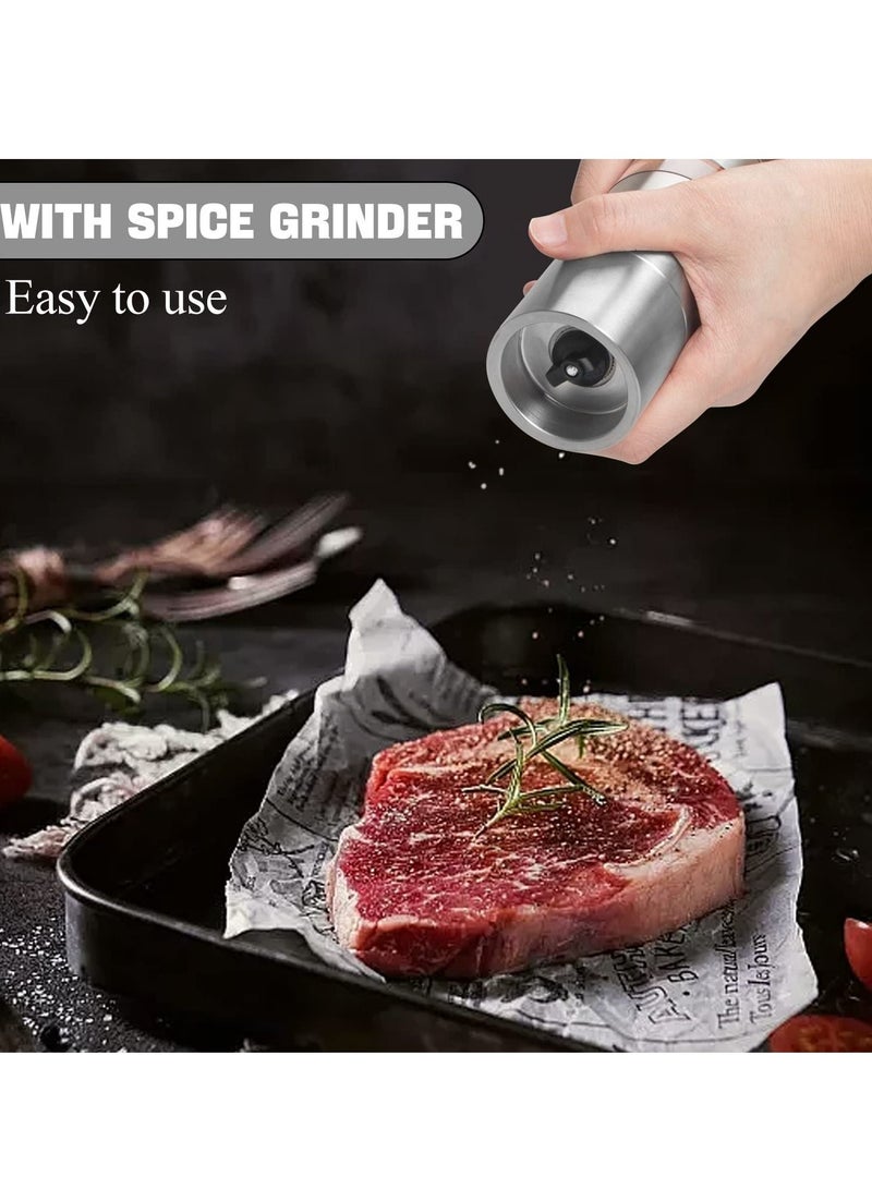 Mini Spice Jars Set with Lid, 4 in 1 Seasoning Container w/Spice Grinder, for Spice, Jam, Outdoor BBQ Camping Picnic
