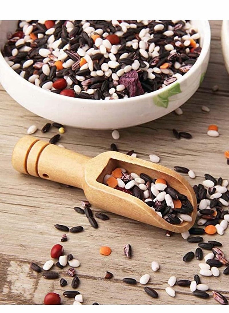 30 PCS Mini Wooden Spoon, Bath Salt, Bamboo Powder Tea Spoon
