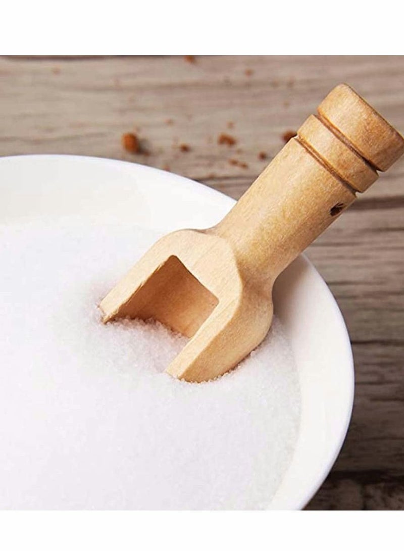 30 PCS Mini Wooden Spoon, Bath Salt, Bamboo Powder Tea Spoon
