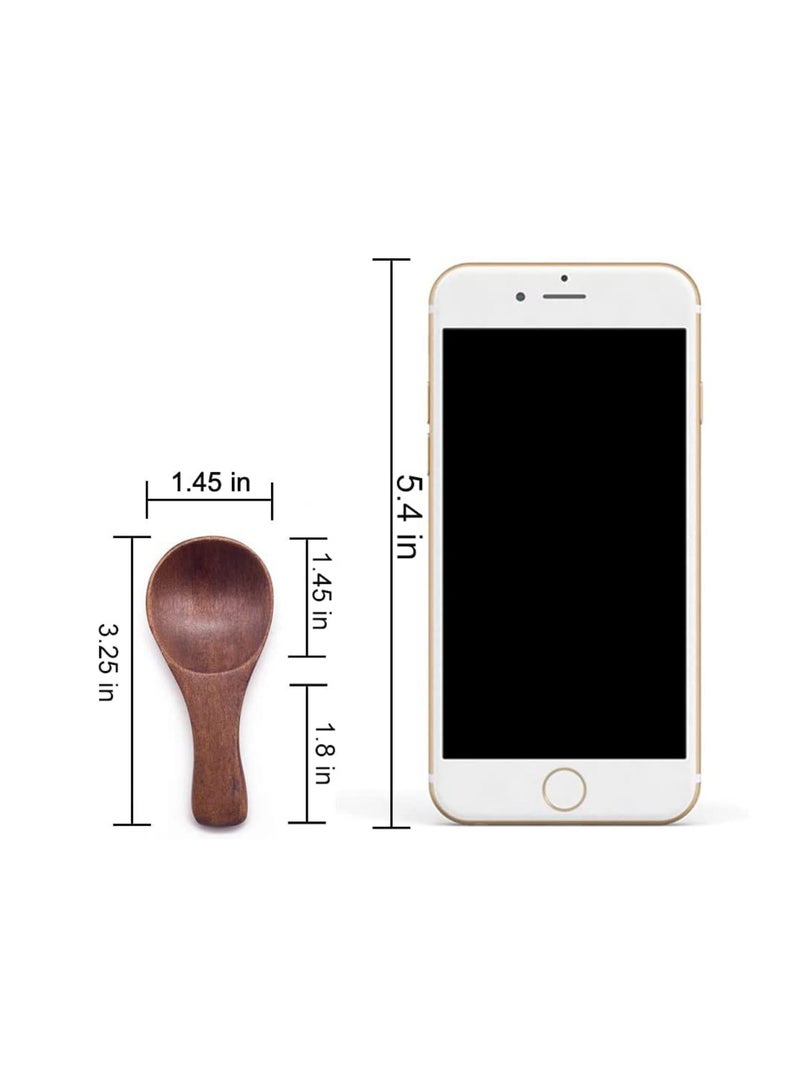 10 Pieces Small Wooden Teaspoon, Teaspoon Teaspoons Serving Utensils for Salt Spoon Honey Coffee Tea Sugar Salt, Mini Daily Use (3 inches)