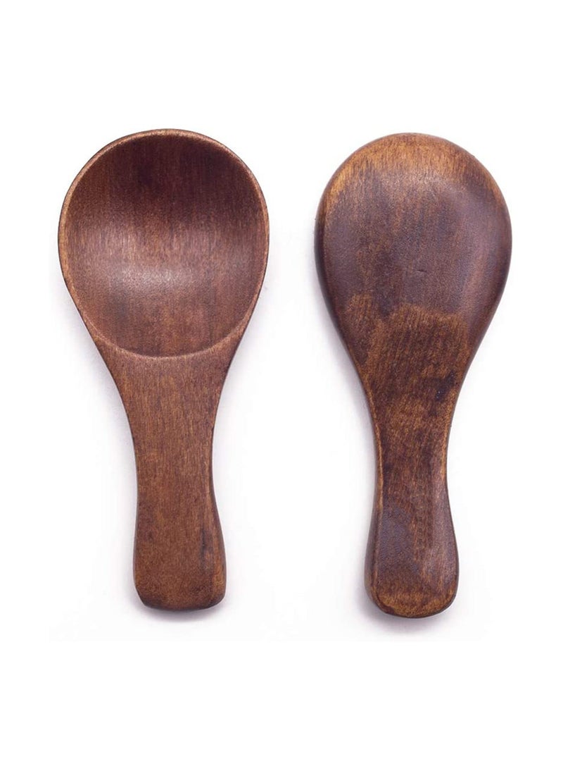 10 Pieces Small Wooden Teaspoon, Teaspoon Teaspoons Serving Utensils for Salt Spoon Honey Coffee Tea Sugar Salt, Mini Daily Use (3 inches)
