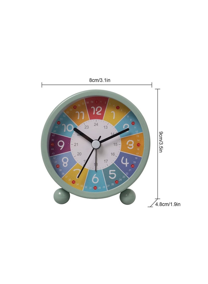 Children's Alarm Clock Metal Digital Silent With Night Light 3 Inch Cartoon Sleep Trainer