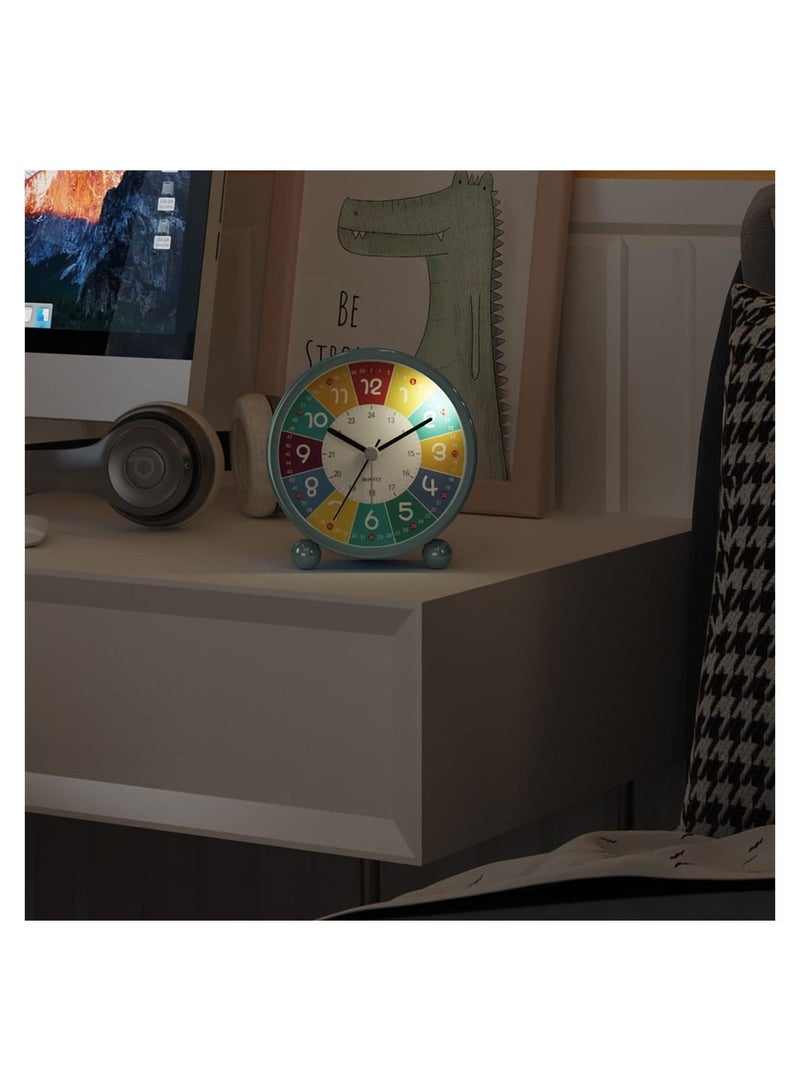 Children's Alarm Clock Metal Digital Silent With Night Light 3 Inch Cartoon Sleep Trainer
