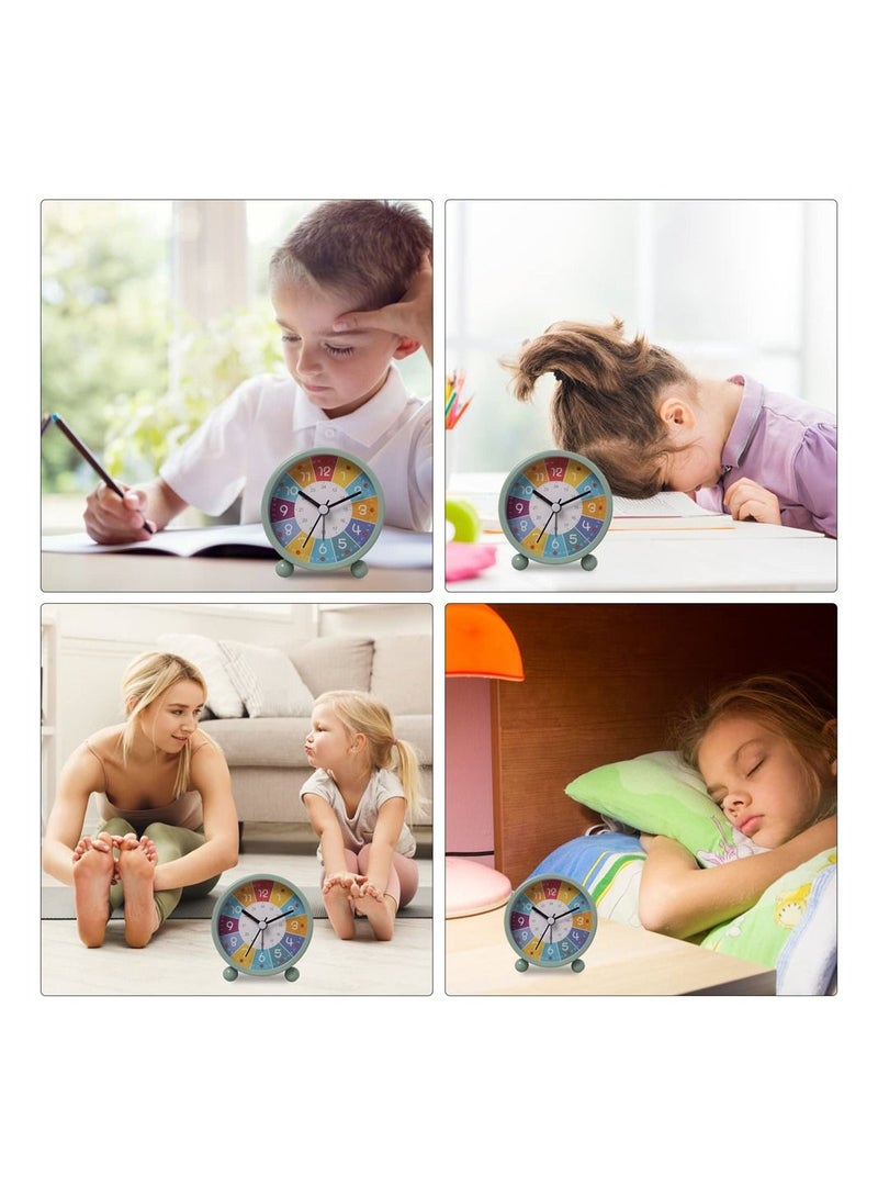Children's Alarm Clock Metal Digital Silent With Night Light 3 Inch Cartoon Sleep Trainer
