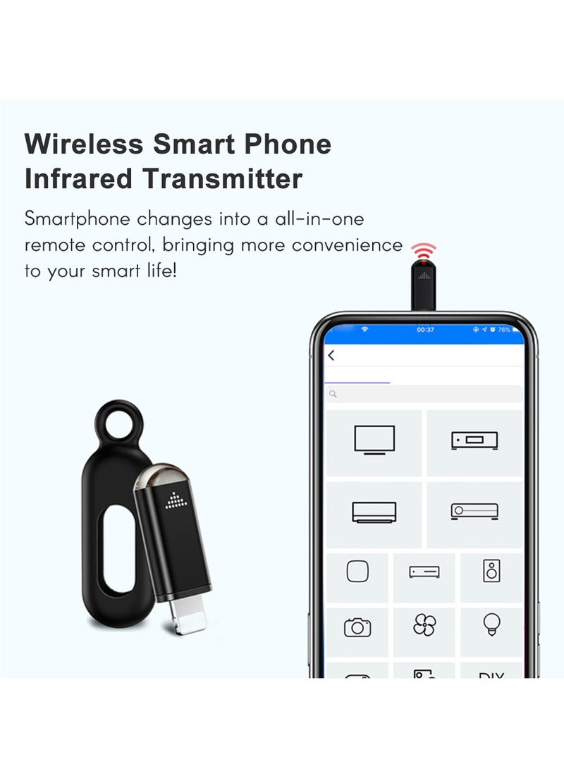 Wireless Smart Phone Infrared Transmitter, Mini Remote Controller with Connector Replacement for Android Smartphone TV Air Conditioner Fan Camera