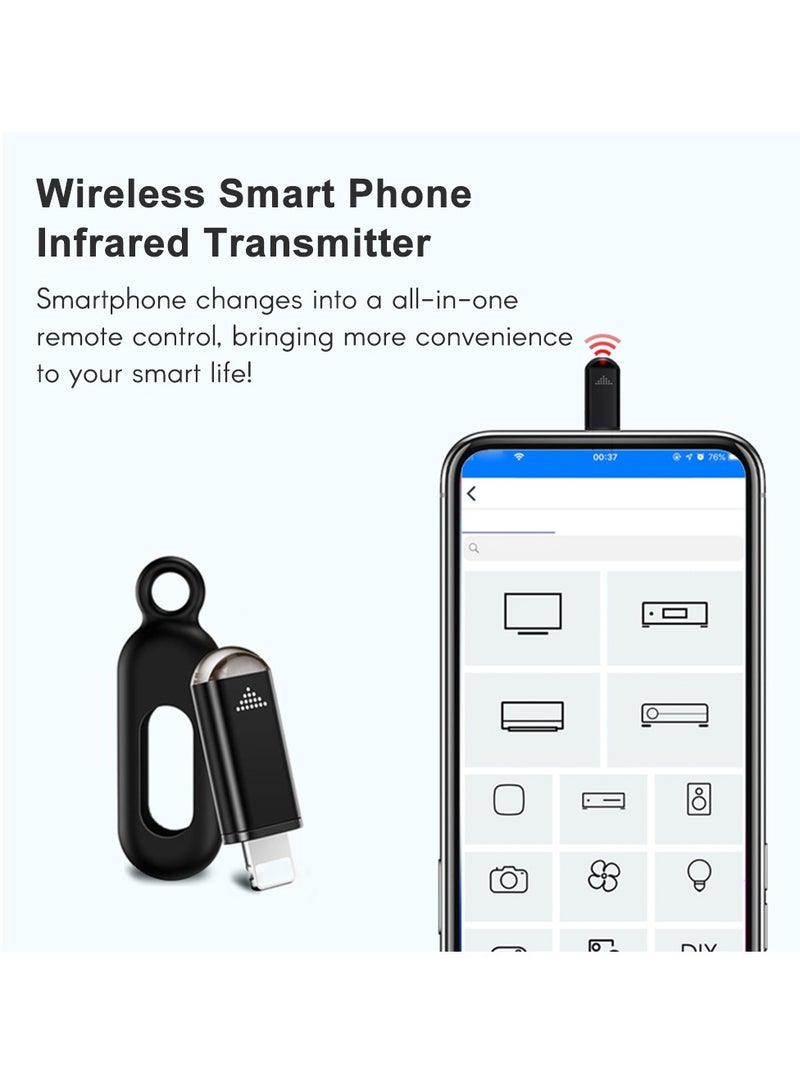 Wireless Smart Phone Infrared Transmitter, Mini Remote Controller with Connector Replacement for Android Smartphone TV Air Conditioner Fan Camera