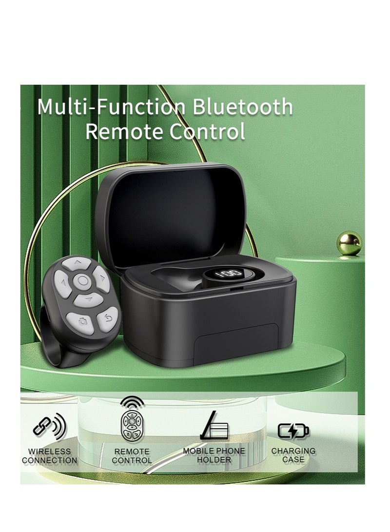 Bluetooth Scrolling Page Turner, Green 2-in-1 Bluetooth Remote Control Fingertip, Smart Design Finger Remote For Tiktok Short Video