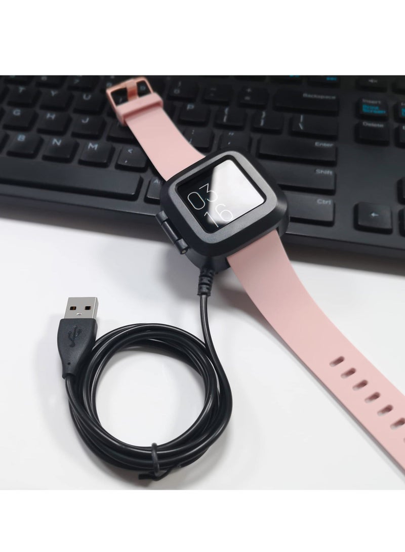 Compatible with Fitbit Versa 2 Charger, Upgraded Easy USB Charger for Replacement Dock Stand Cable Smart Watch, 3Ft Sturdy Power Cord (ONLY 2)