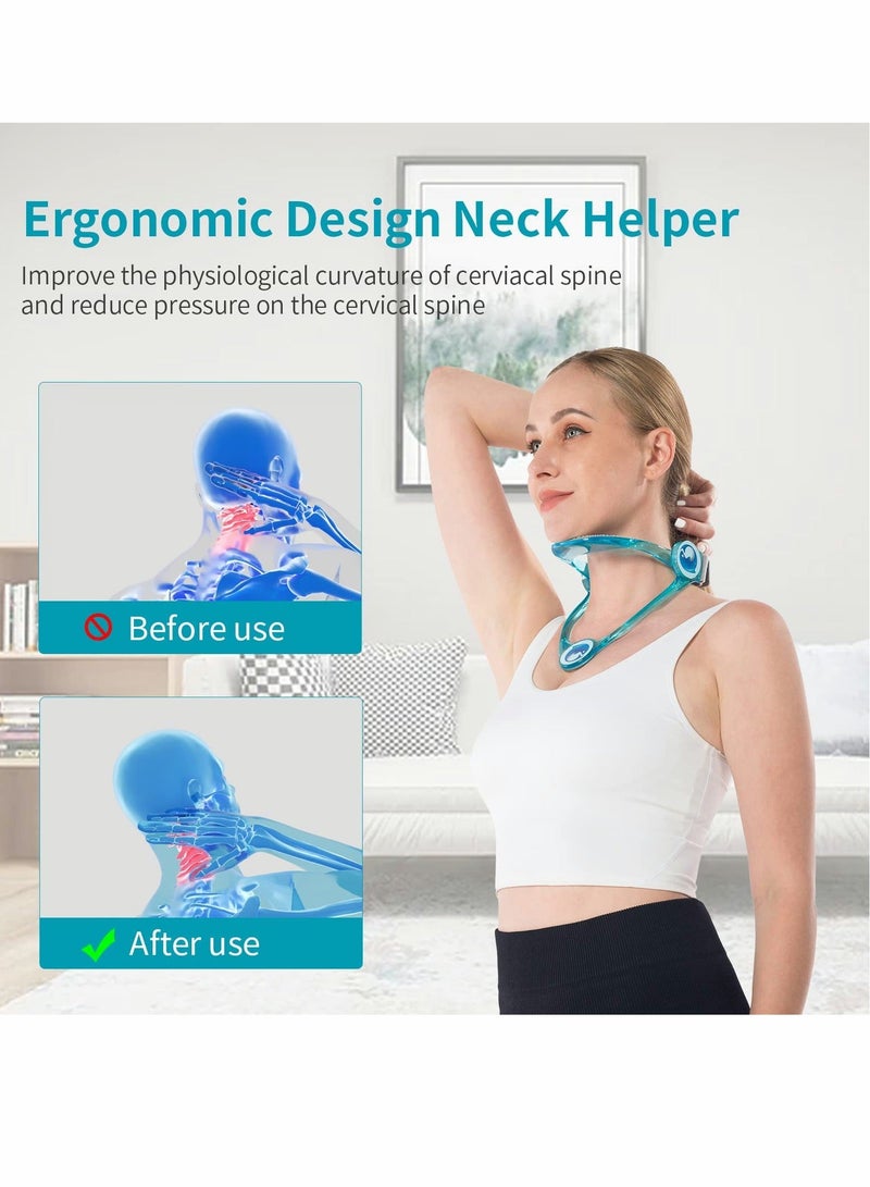 Neck Corrector,Neck Stretcher,Neck Brace,TERRIFI 360 Degree Adjustable Cervical Collar,Relieve Pressure in Spine and Preventing Cervical,Neck Posture Corrector