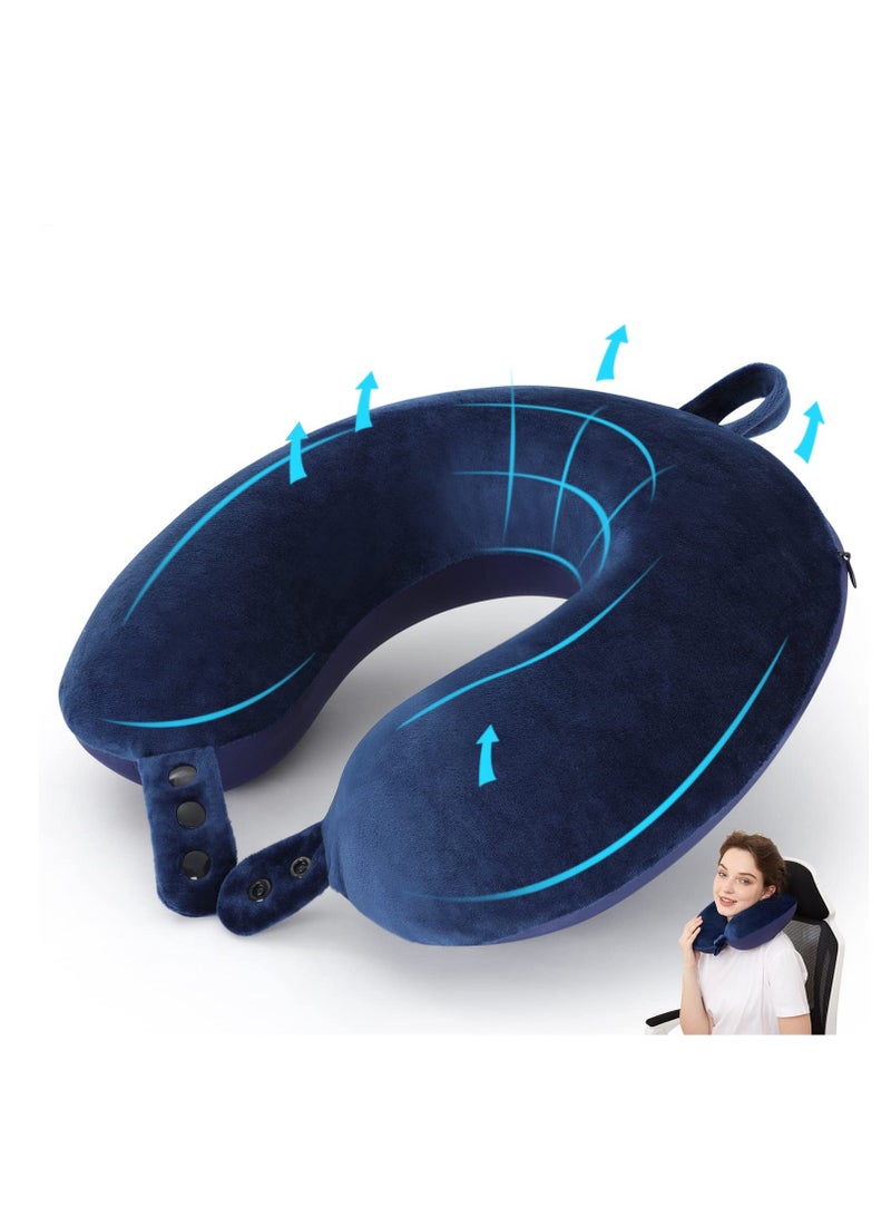 Travel Pillow, Airplane Neck Pillow for Traveling, 100% Pure Memory Foam U Shaped Washable Super Lightweight Portable Headrest Great Chair, Car, Home, Office