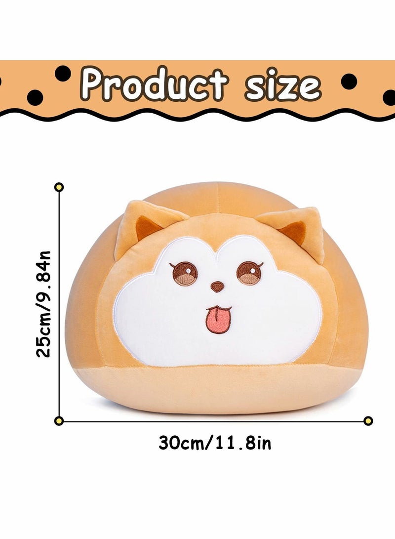 Pillow Cute Shiba Plush Pillow, Fat Animal Toy Adorable Hugging Sleeping for Toddler Kids Friends 11.8 Inches