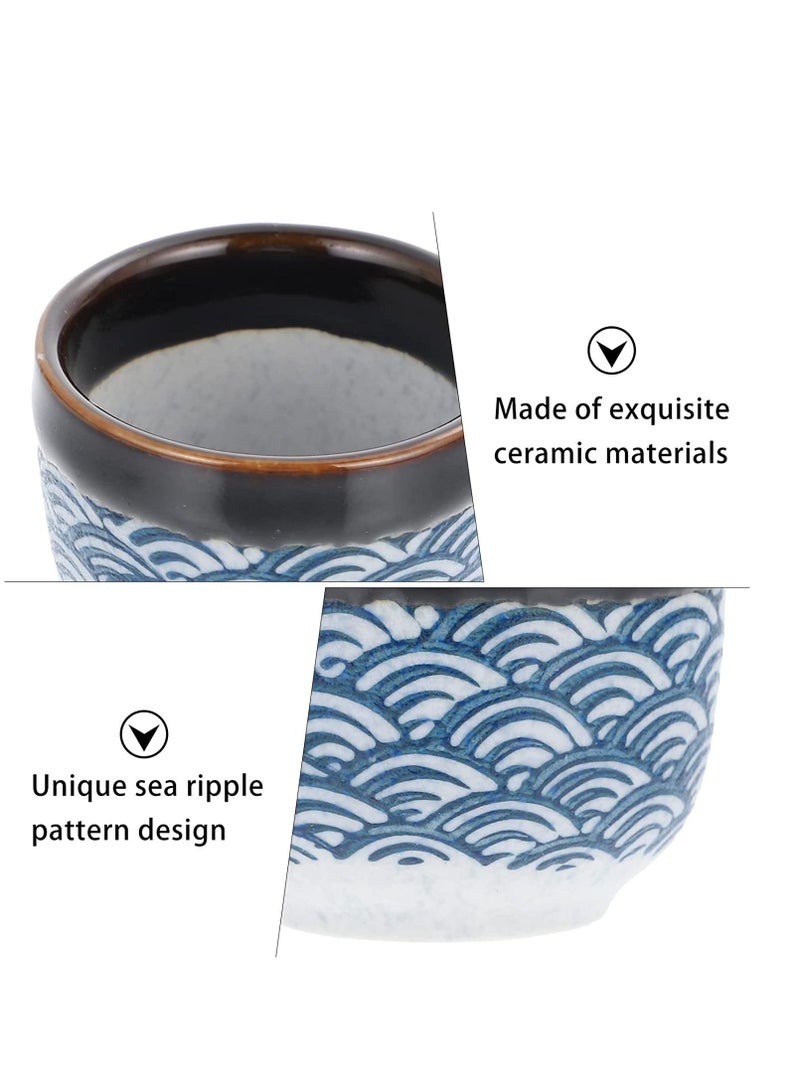Porcelain Bottle Set, Japanese Pottery Cups Crafts, Hand Painted Design Sushi Restaurant Style, Traditional Ceramic Tea for Home Party Gadgets 1 Drink Pot and 4