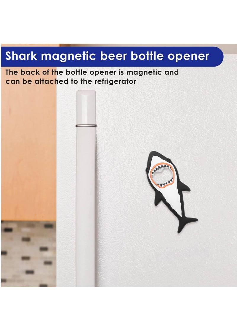 2 Pcs Corkscrew, Shark Bottle Openers, Creative Fridge Magnet Cartoon Ocean Animal Beer Bottle, Wine Opener with & Foil Cutter, for Bar Travel, Easy to Use