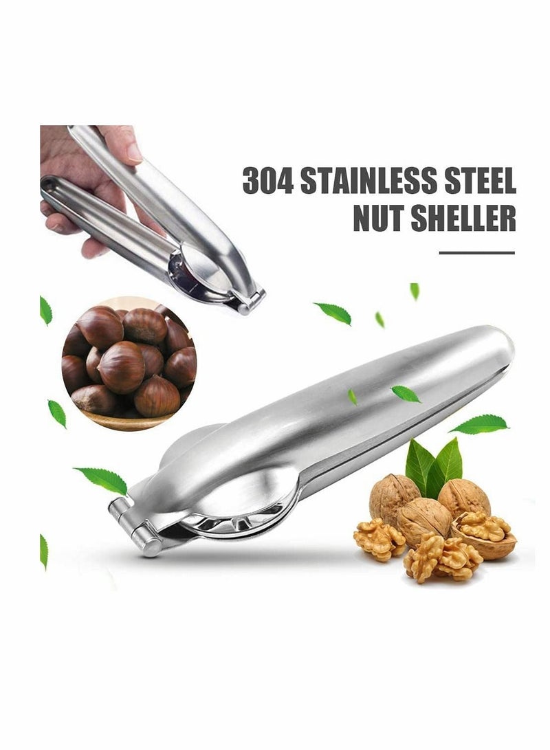 Nutcracker Chestnut Clip, Nut Cracker Sheller Walnut Pliers, 304 Stainless Steel Opener, Multifunctional Kitchen Tools for Dried Fruit