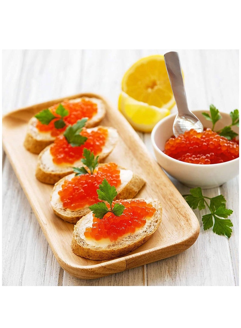 Caviar Spoons Set Coffee Color Spoon with Round Handle for Egg Serving Ice Cream Restaurant 6 Pieces 3.54 Inches