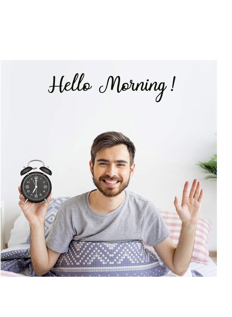Twin Bell Alarm Clock, Black Loud Clock 3D Digital Scale with Backlight, for Heavy Sleepers, Non Ticking and Silent 4inch Metal Desk Table Home Office
