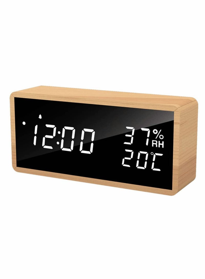 Digital Alarm Clock, Wooden Clock Bedside