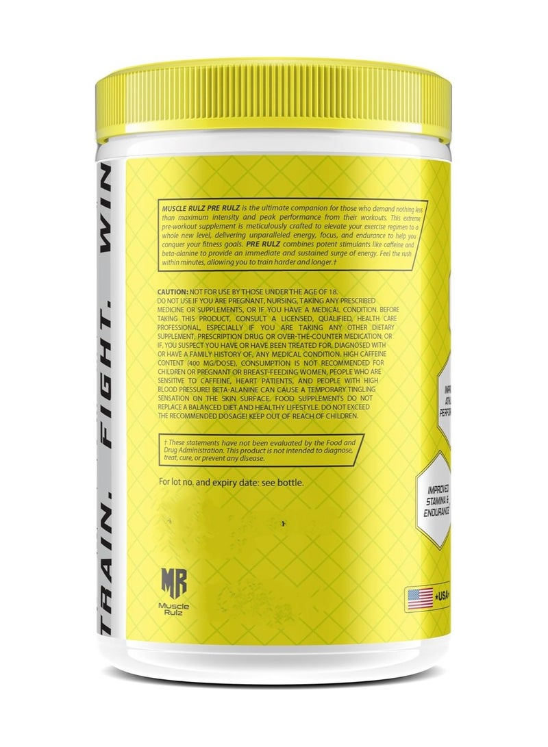 Muscle Rulz Pre-Workout Pre Rulz 330 gram Lemon Lime Flavor