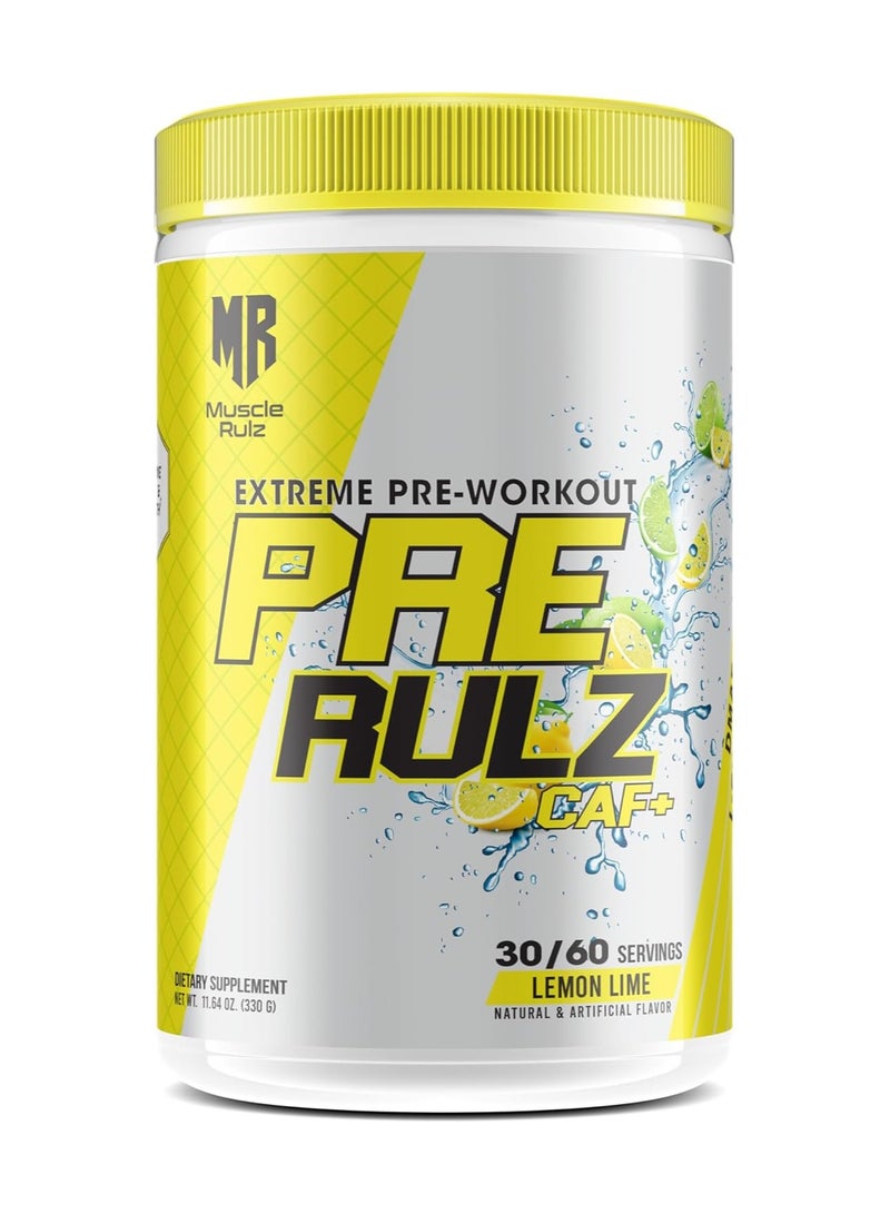 Muscle Rulz Pre-Workout Pre Rulz 330 gram Lemon Lime Flavor