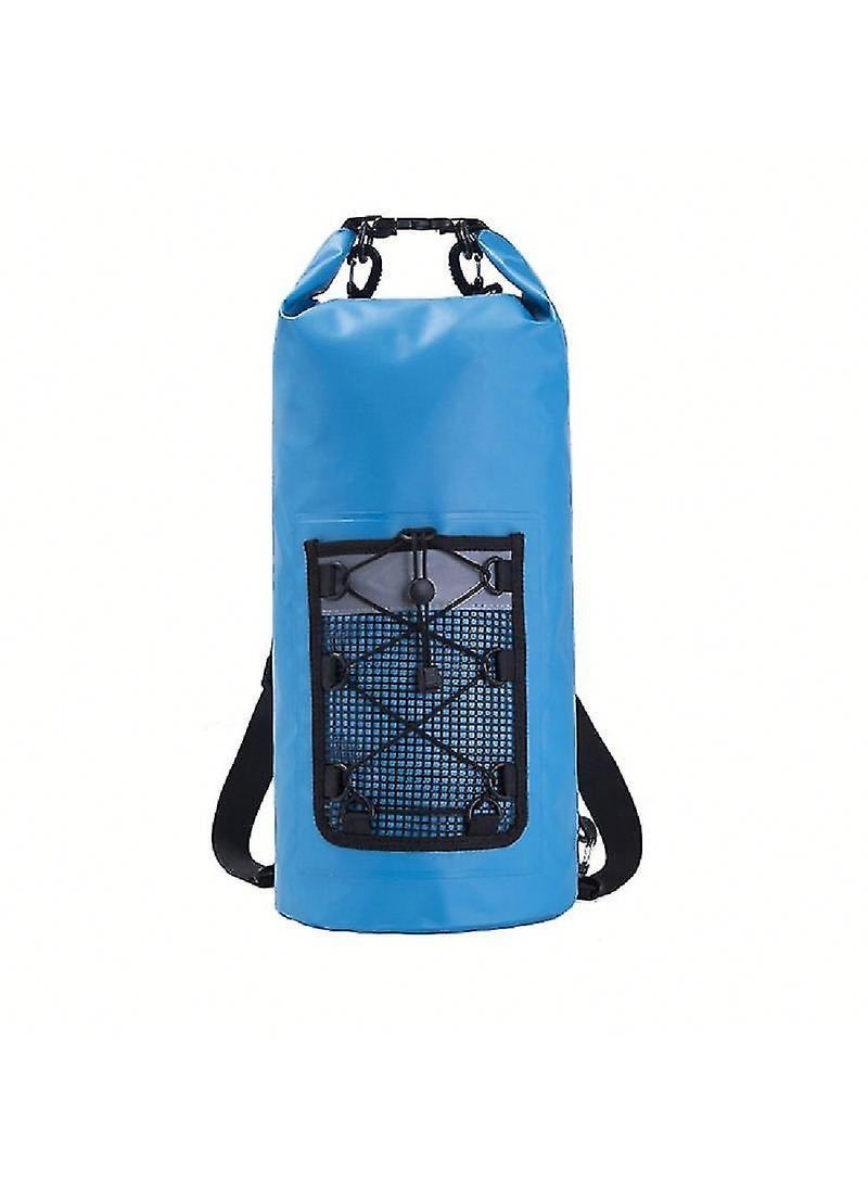 Blue Portable Foldable Thermal Tarpaulin, Dry Bag Backpack 30L